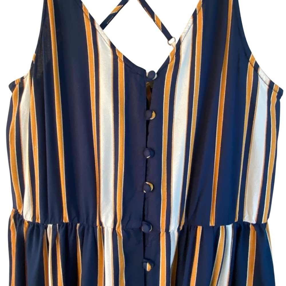 Roxy Sunset Beauty Lightweight Flowy Surfer Skater Button Down Tank Dress SZ S - Picture 5 of 13